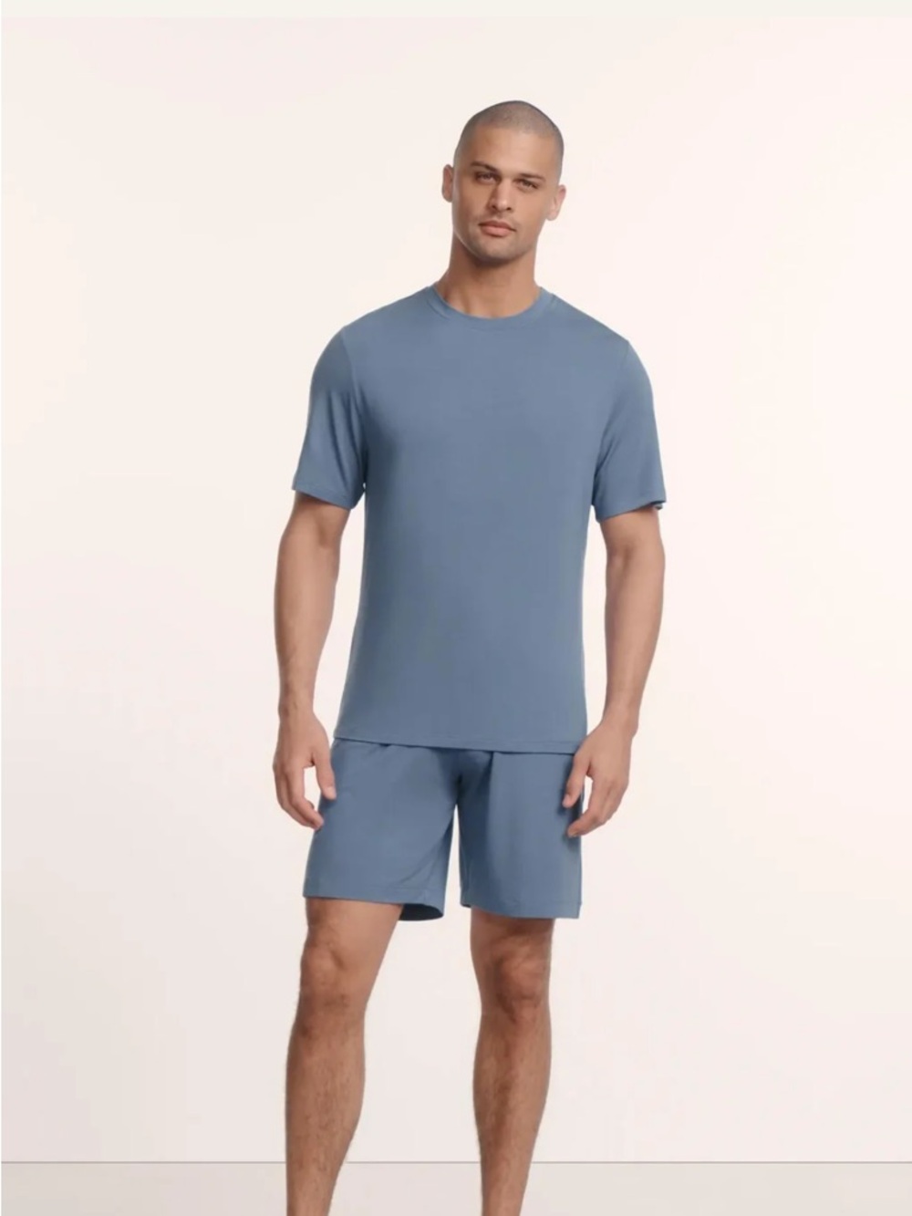 Eberjey Men's Blue Lounge Shorts and Tee Set - Comfortable Everyday Wear